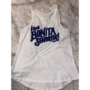 “Que Bonita señorita” white tank